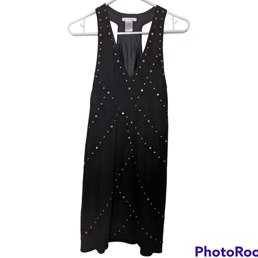 Esley black studded knit racerback dress size M. Cocktail or club